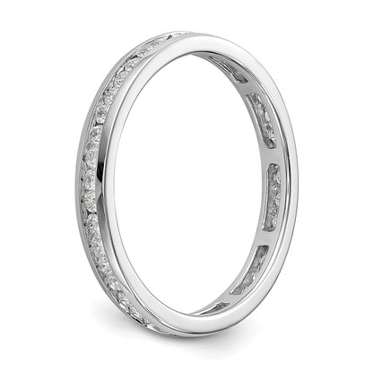 14k White Gold 1/2 Ct. Lab Grown Diamond VS/SI+ G+ Channel Set Size 6.5 Eternity Band