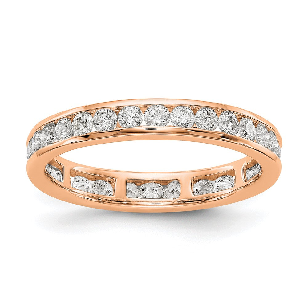 1Ct. Natural Diamond Womens Eternity Wedding Band Ring in 14k Rose Gold