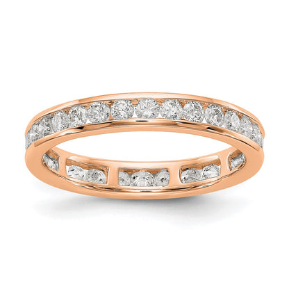 1Ct. Natural Diamond Womens Eternity Wedding Band Ring in 14k Rose Gold