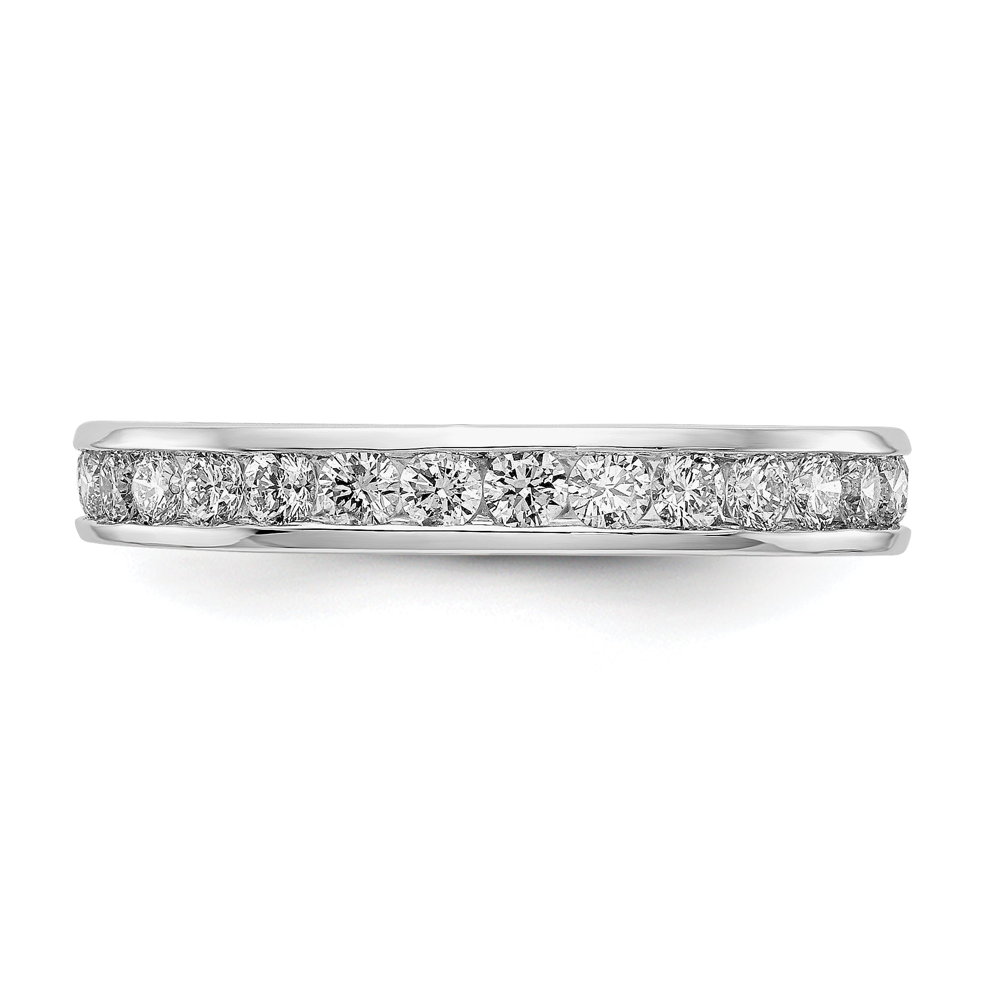 1Ct. Natural Diamond Womens Eternity Wedding Band Ring in 14k White Gold
