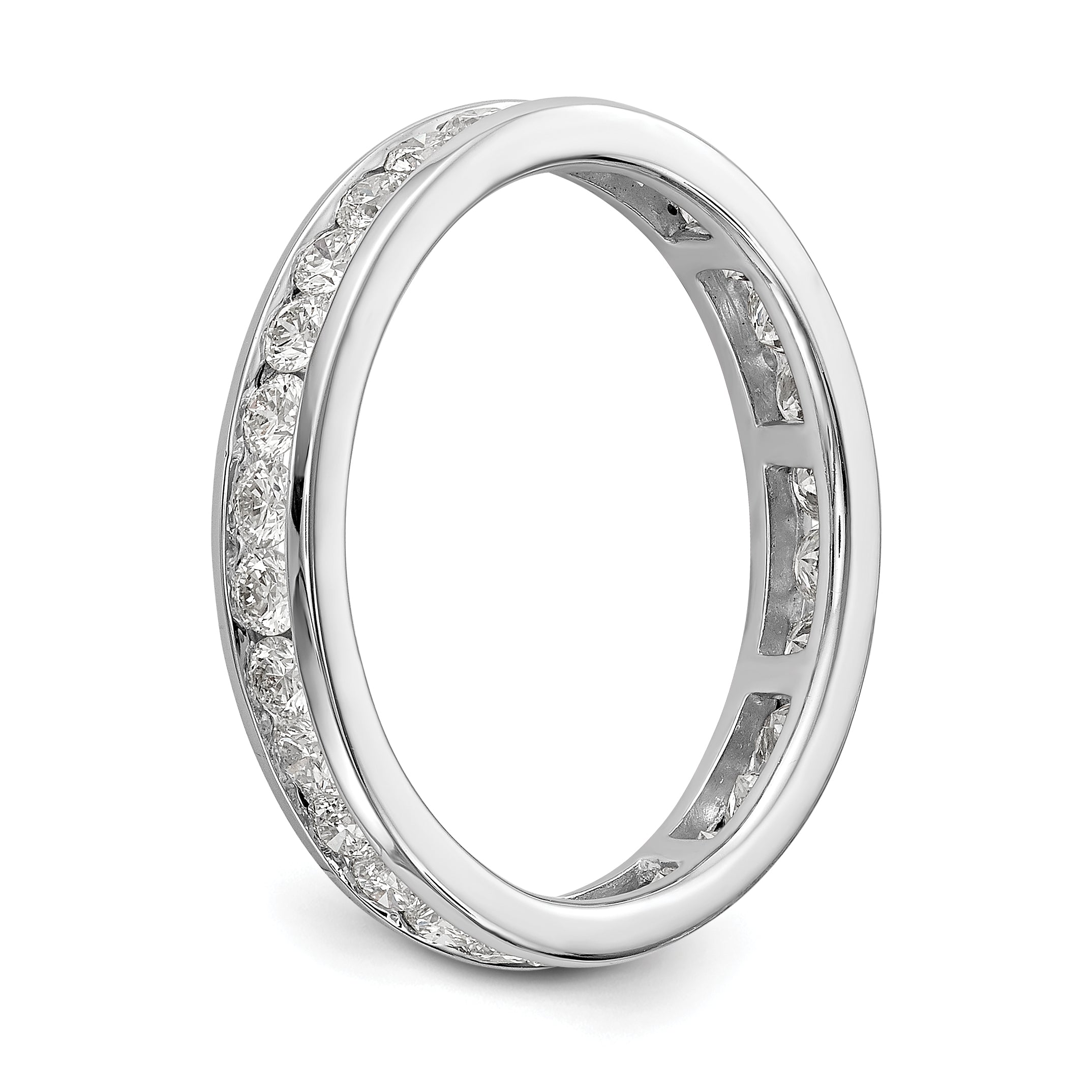 1Ct. Natural Diamond Womens Eternity Wedding Band Ring in 14k White Gold