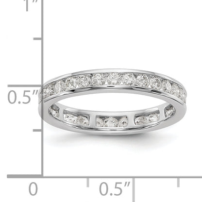 1Ct. Natural Diamond Womens Eternity Wedding Band Ring in 14k White Gold