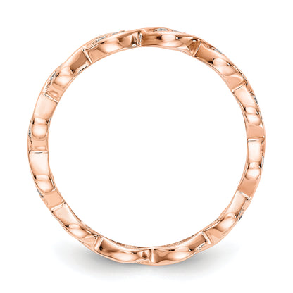 14K Rose Gold 1/6Ct Marqpv Et (Size 6 Only)