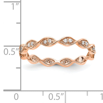 14K Rose Gold 1/6Ct Marqpv Et (Size 6 Only)