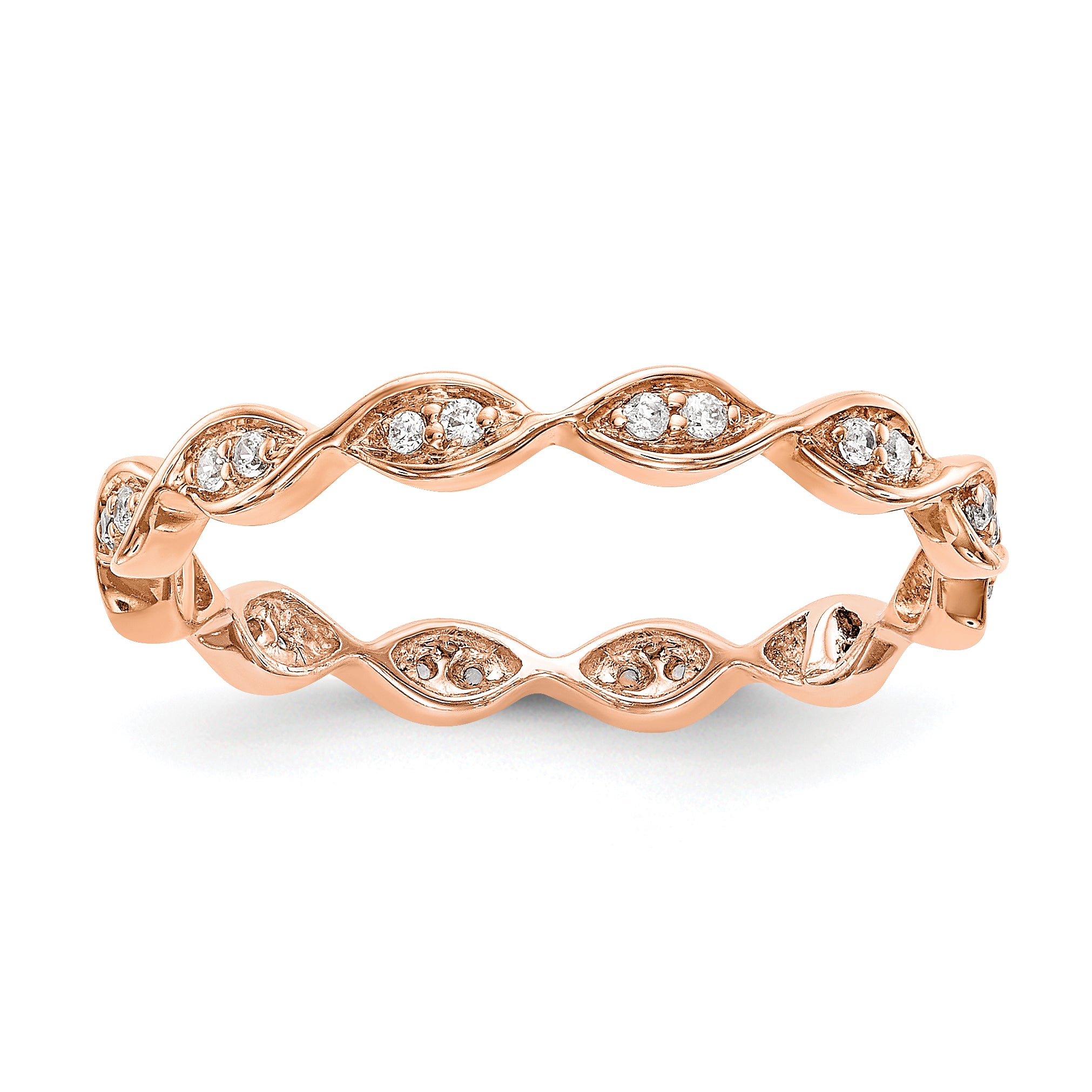 14K Rose Gold 1/6Ct Marqpv Et (Size 6 Only)