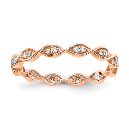14K Rose Gold 1/6Ct Marqpv Et (Size 6 Only)