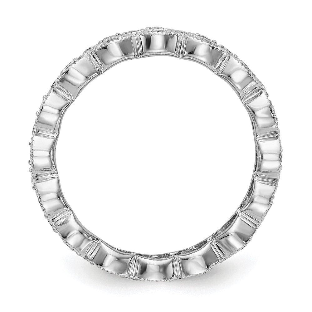 14k White Gold 1/2 Ct. Lab Grown Diamond VS/SI+ G+ Triple Row Marquise Size 5.5 Eternity Band