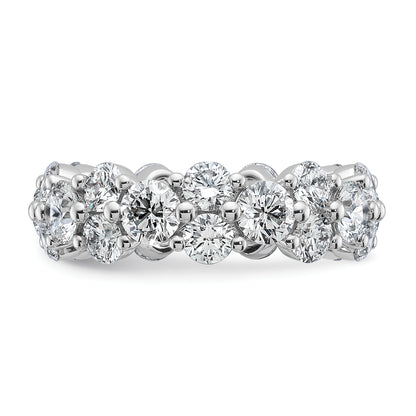 14K White Gold True Origin Lab Grown Diamond Vs Def 3 1/5 Carat Size 4 Eternity Band