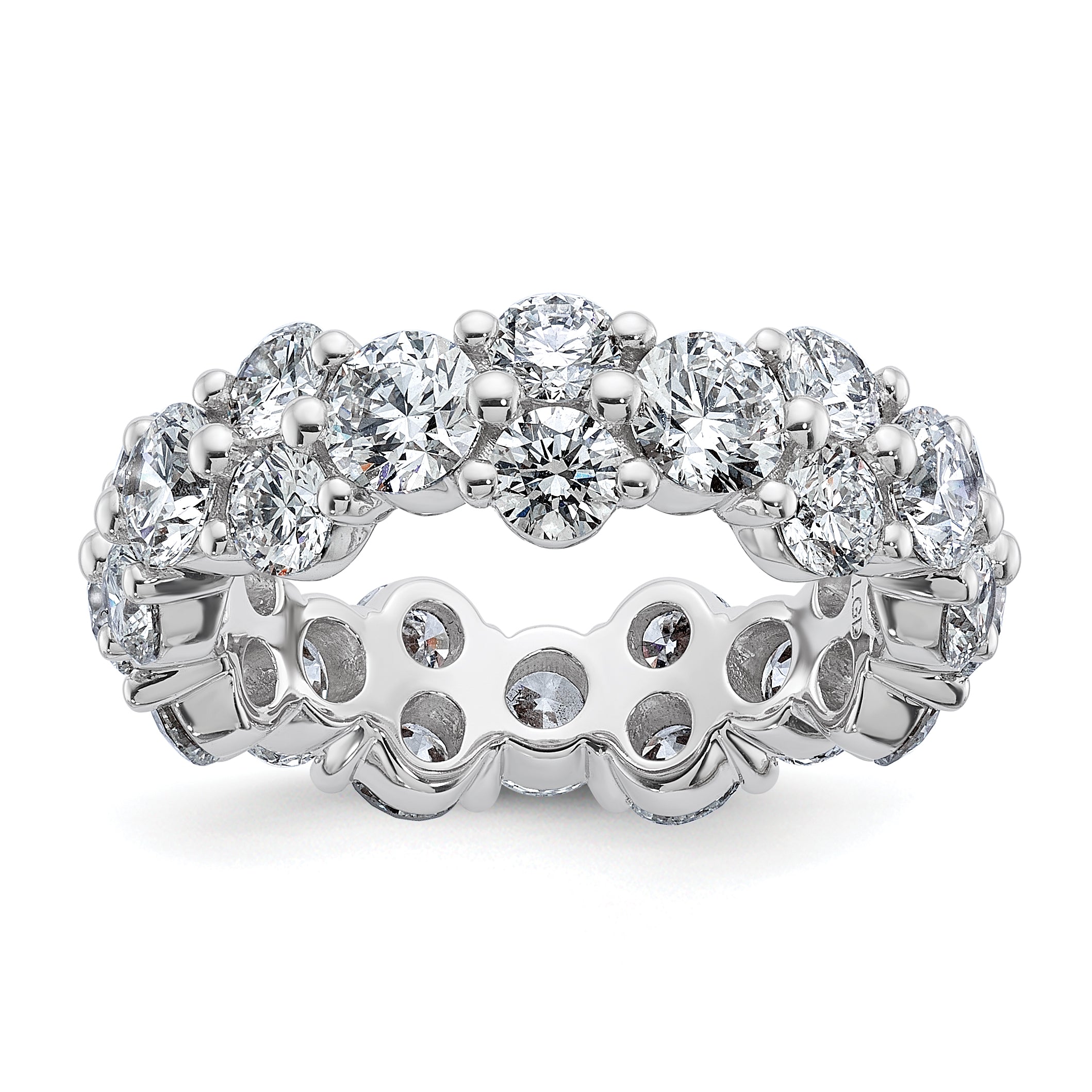 14K White Gold True Origin Lab Grown Diamond Vs Def 3 1/5 Carat Size 4 Eternity Band