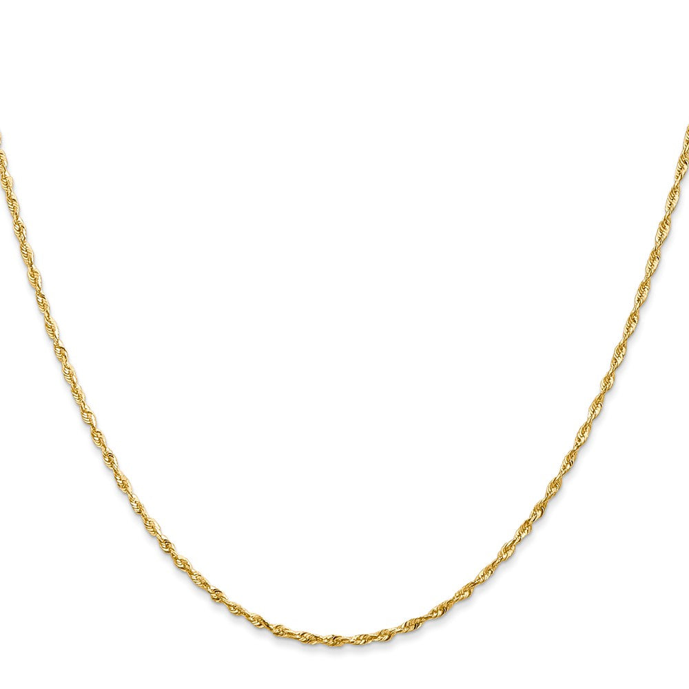 14K Yellow Gold 14 Inch 1.5mm Extra Light Diamond-Cut Rope With Lobster Clasp Chain Necklace