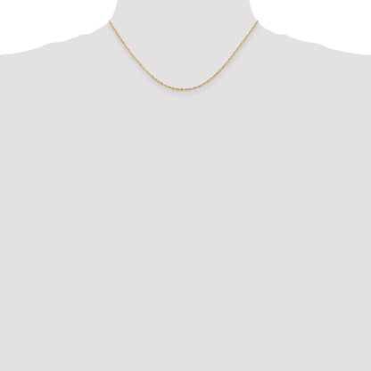 14K Yellow Gold 16 Inch 1.5mm Extra Light Diamond-Cut Rope With Lobster Clasp Chain Necklace