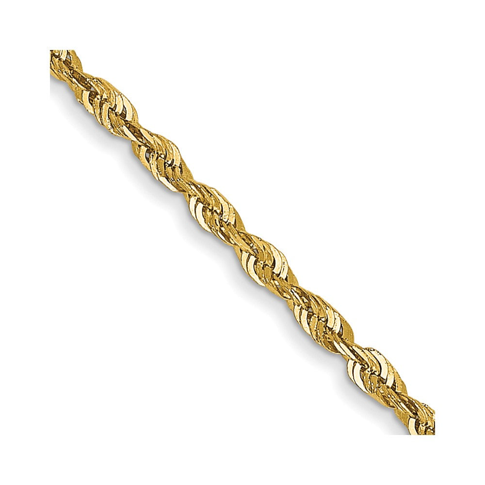 14K Yellow Gold 14 Inch 1.5mm Extra Light Diamond-Cut Rope With Lobster Clasp Chain Necklace