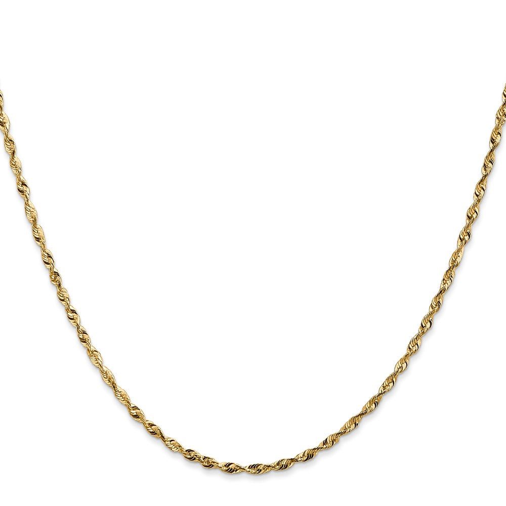 14K Yellow Gold 1.8mm Extra Light Diamond-Cut Rope With Lobster Clasp Chain Necklace