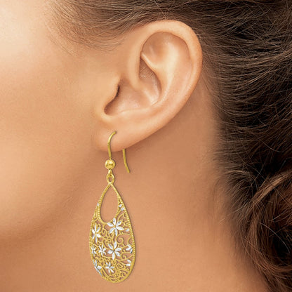 Sterling Silver Gold-Tone 18K Flash-Plated D/C Earrings