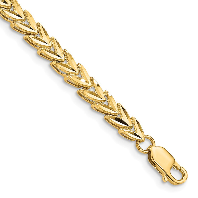 7 Inch 14K Diamond Cut Bracelet