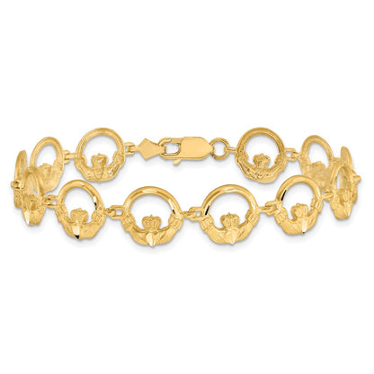 7 Inch 14K Claddagh Bracelet
