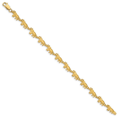 7 Inch 14K Elephant Bracelet