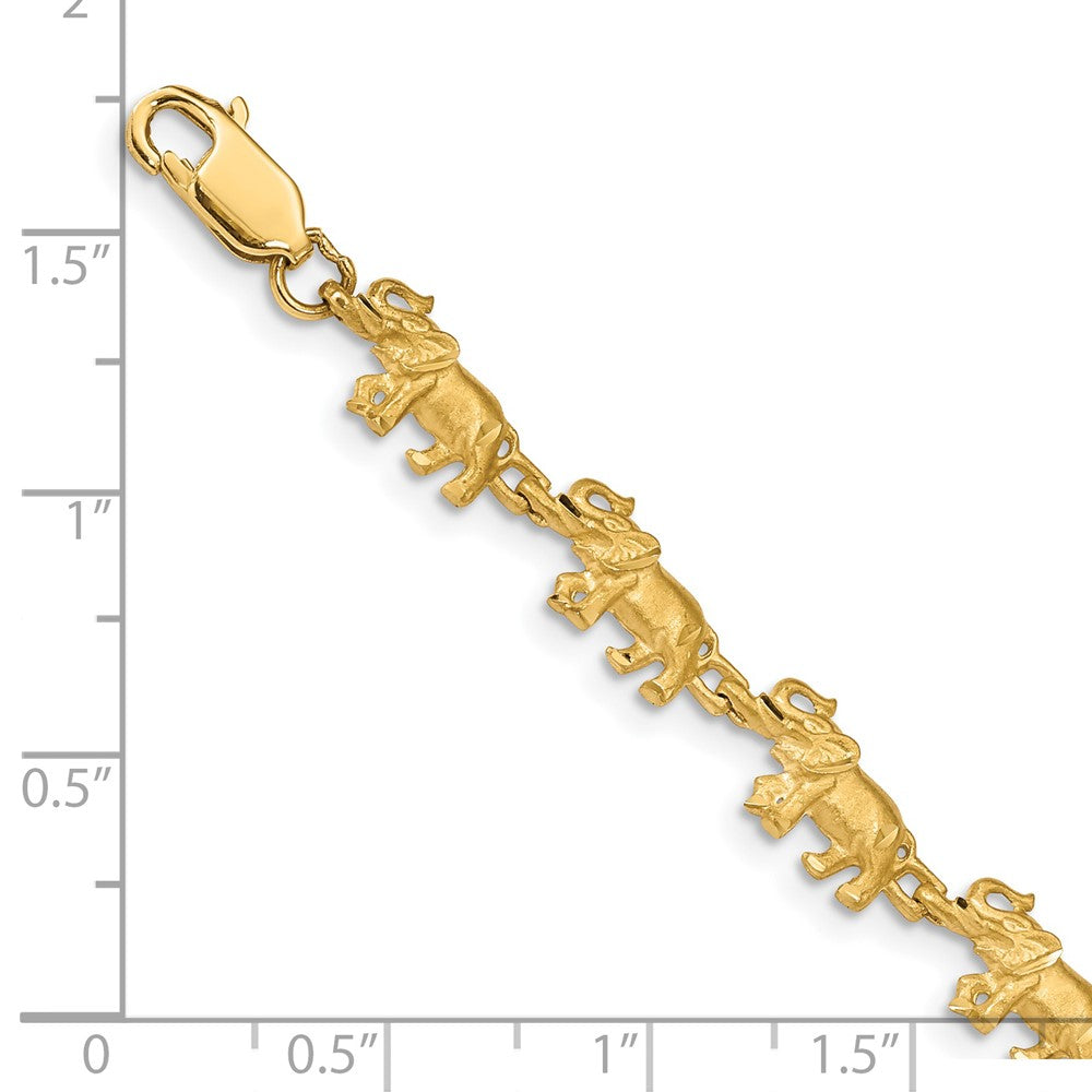 7 Inch 14K Elephant Bracelet