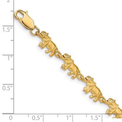7 Inch 14K Elephant Bracelet