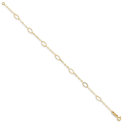 7.25 Inch 14K Oval Design Bracelet