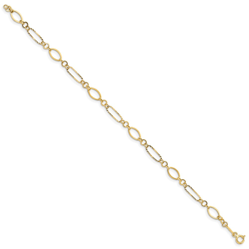 14K Yellow Gold Oval Link Bracelet