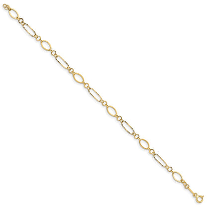 14K Yellow Gold Oval Link Bracelet