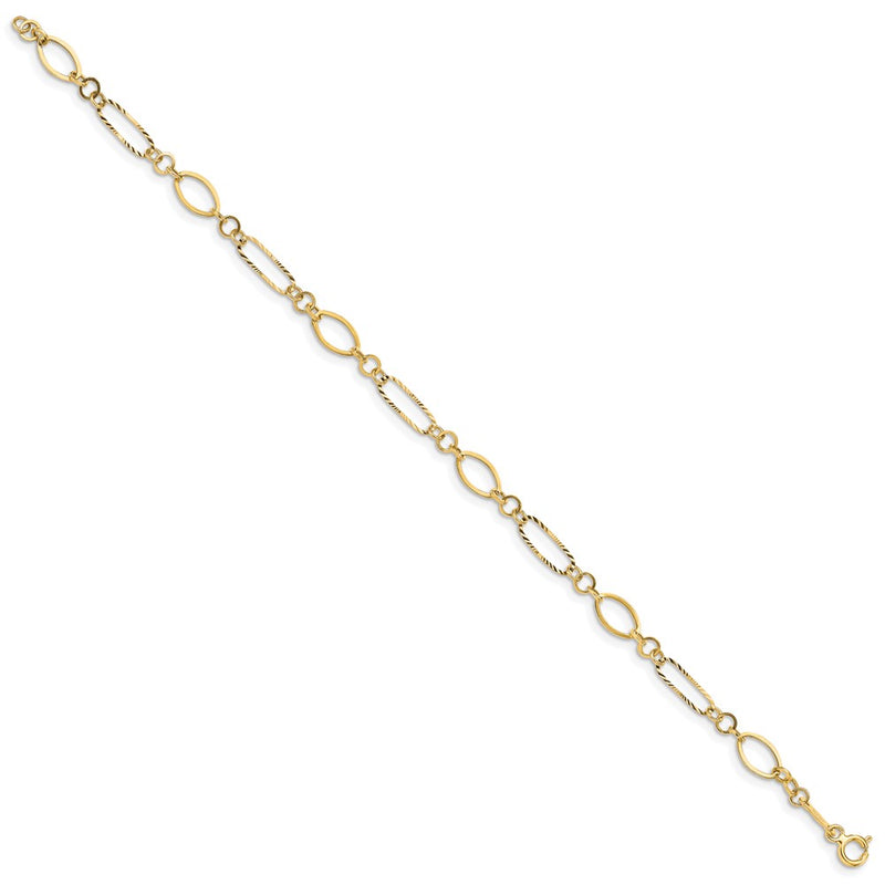 14K Yellow Gold Oval Link Bracelet