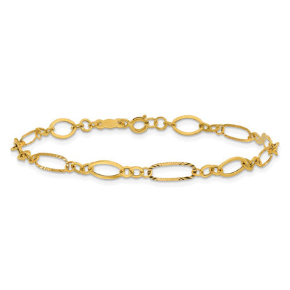 14K Yellow Gold Oval Link Bracelet