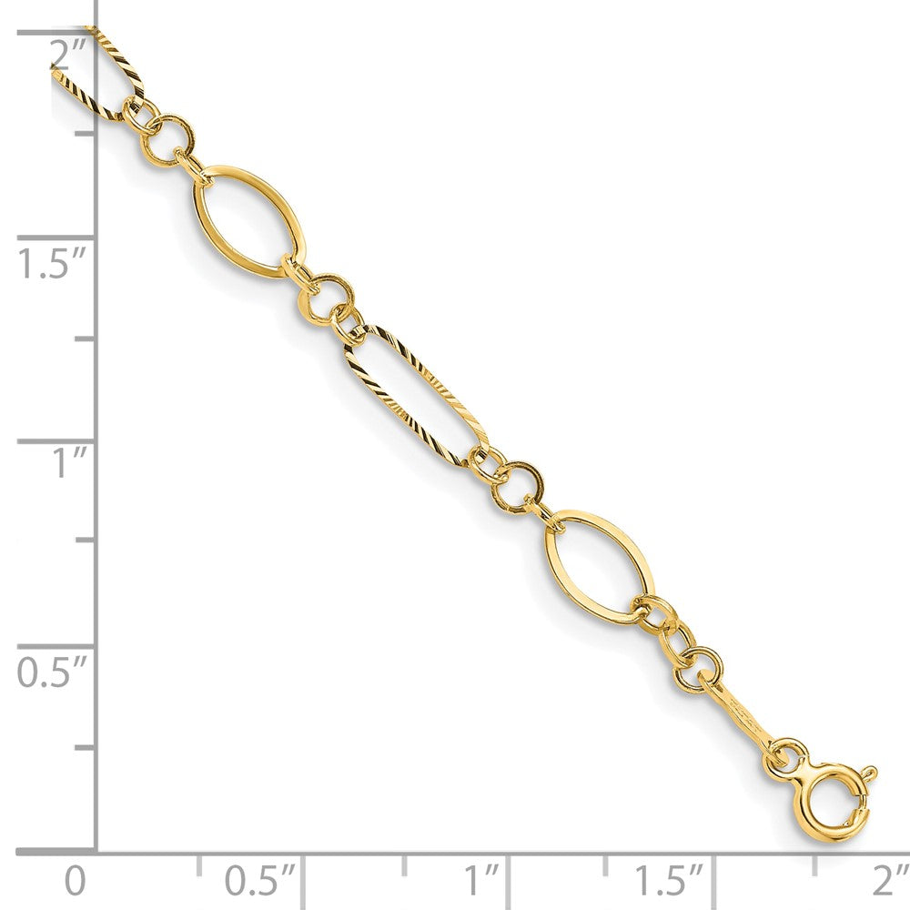 14K Yellow Gold Oval Link Bracelet
