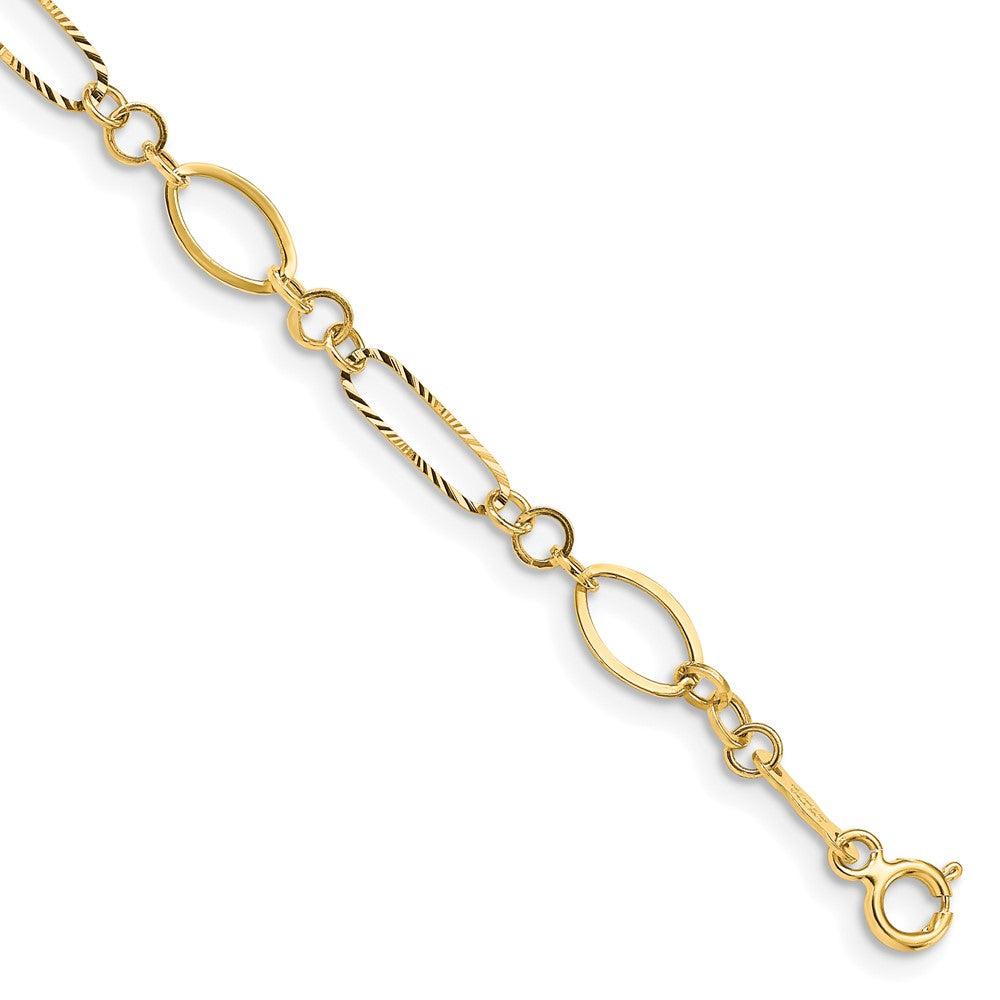 14K Yellow Gold Oval Link Bracelet