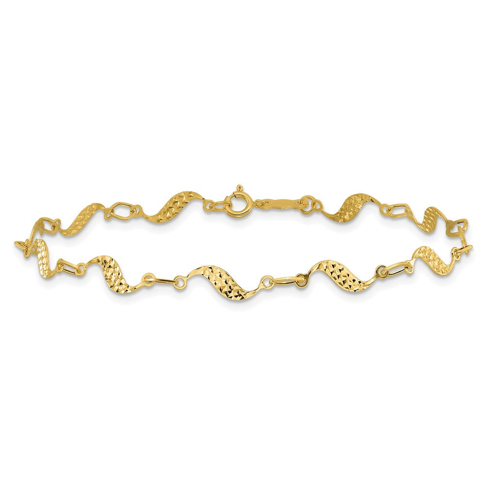 7.5 Inch 14K Diamond-Cut Bracelet