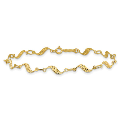 7.5 Inch 14K Diamond-Cut Bracelet