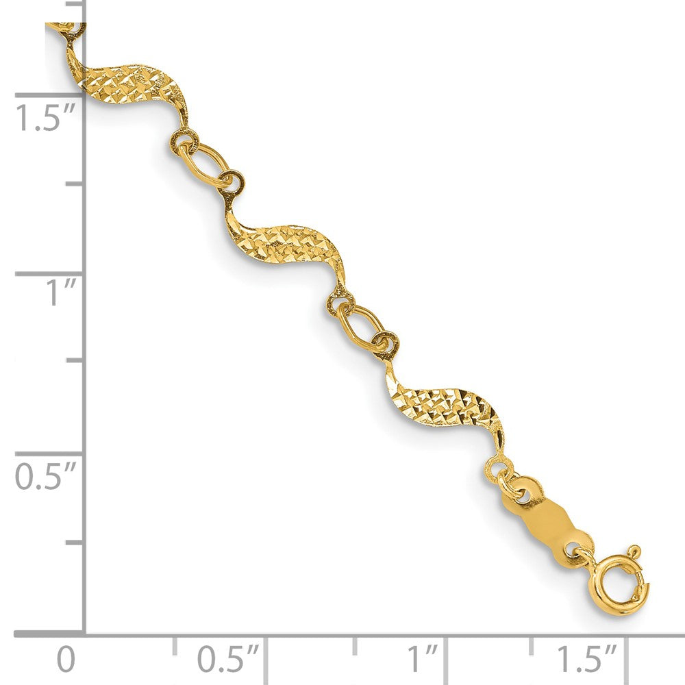 7.5 Inch 14K Diamond-Cut Bracelet