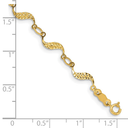 7.5 Inch 14K Diamond-Cut Bracelet
