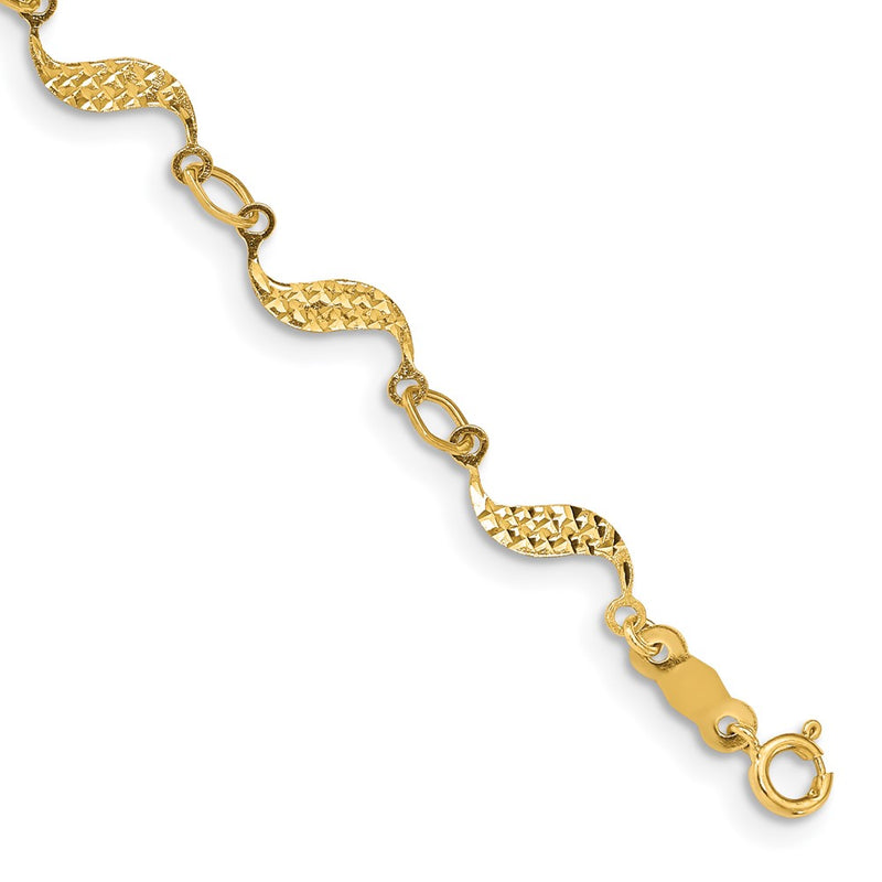 7.5 Inch 14K Diamond-Cut Bracelet