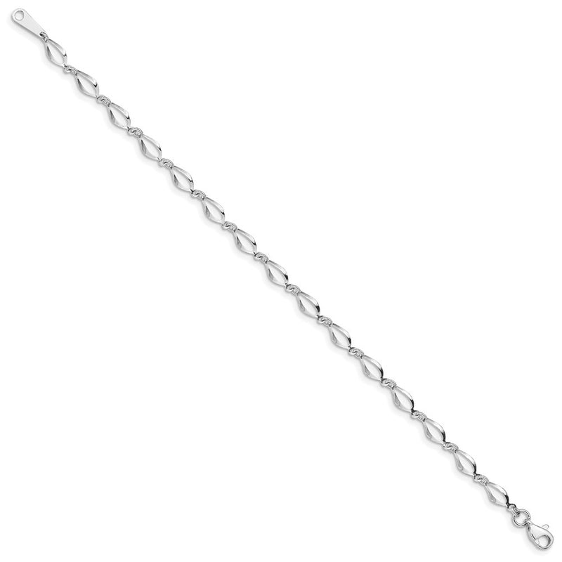 7.25 Inch 14K White Gold Polished Fancy Link Bracelet