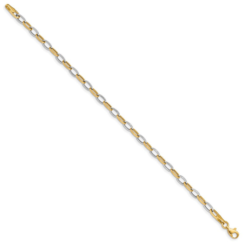 14K Two-Tone Polished Open Link Chain Bracelet