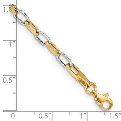 7.25 Inch 14K Two-Tone Polished Open Link Bracelet