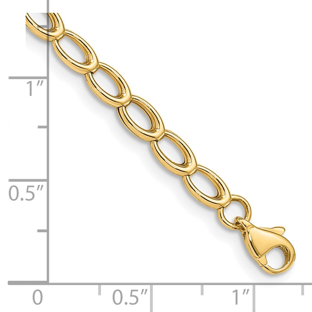 7.5 Inch 14K Gold Polished Open Link Bracelet