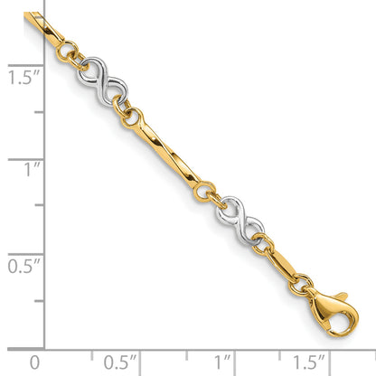 7.5 Inch 14K Two-Tone Fancy Link Bracelet
