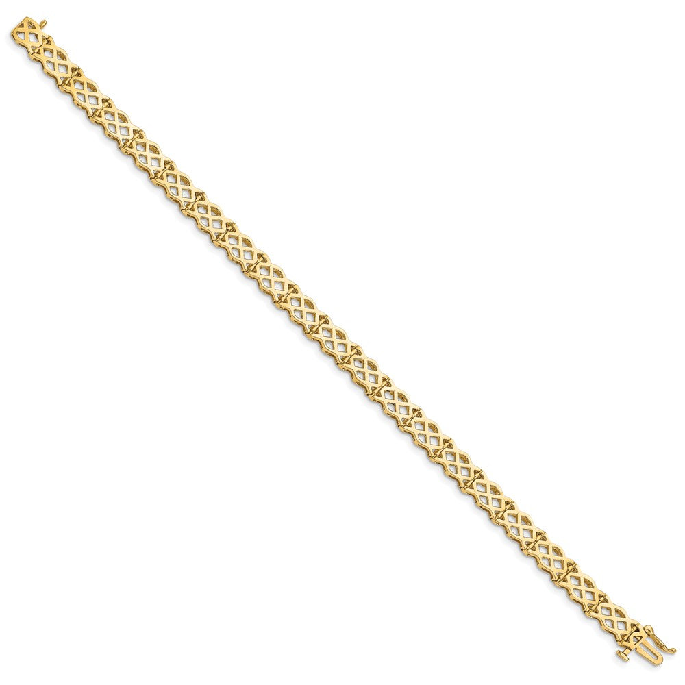 7.5 Inch 14K Polished Criss Cross Bracelet