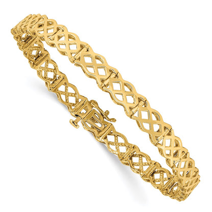 7.5 Inch 14K Polished Criss Cross Bracelet