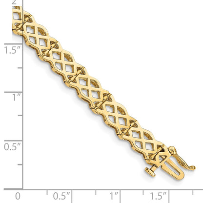 7.5 Inch 14K Polished Criss Cross Bracelet
