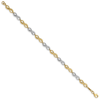 7.5 Inch 14K Two-Tone Infinity Symbol Bracelet