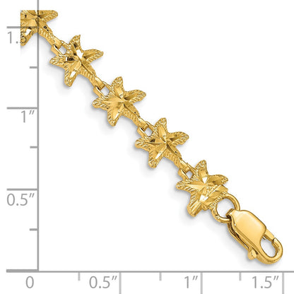 7 Inch 14K Starfish Bracelet