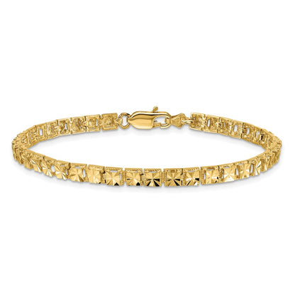 7.25 Inch 14K Diamond-Cut Bracelet