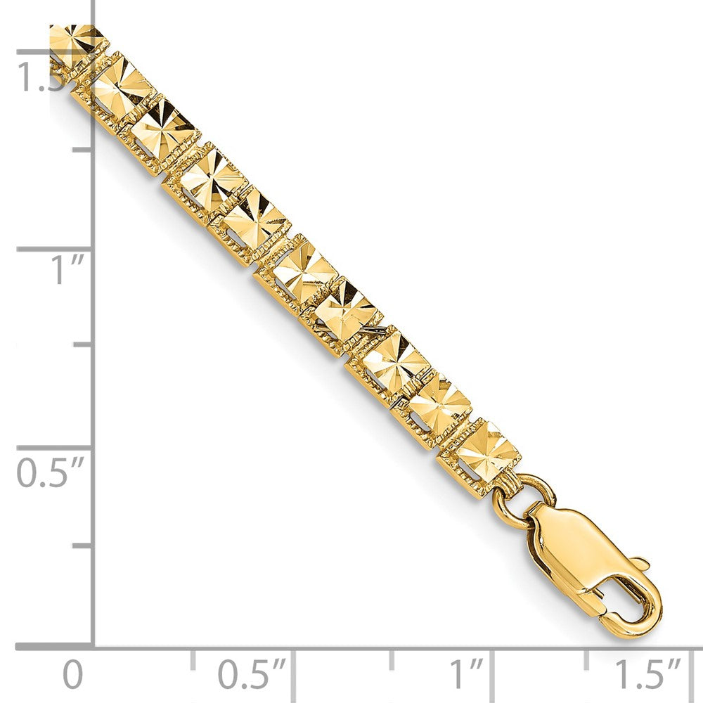 7.25 Inch 14K Diamond-Cut Bracelet