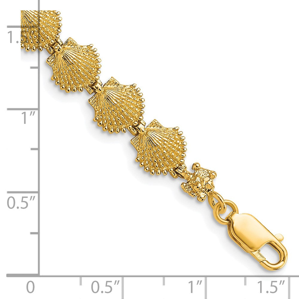 7 Inch 14K Scallop Shell Bracelet