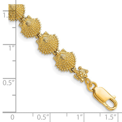 7 Inch 14K Scallop Shell Bracelet