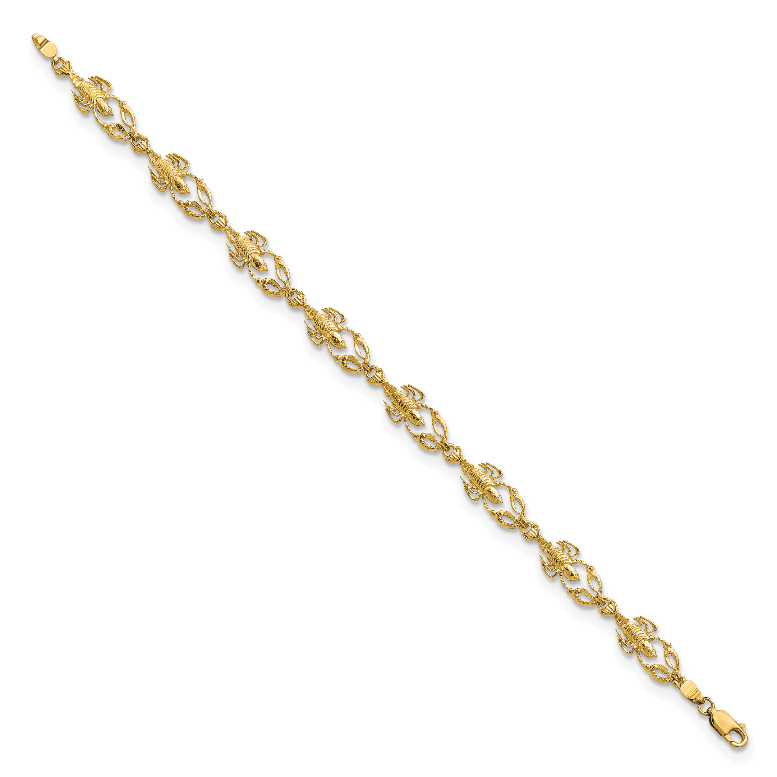 7.5 Inch 14K Textured Lobster 7.5In Bracelet
